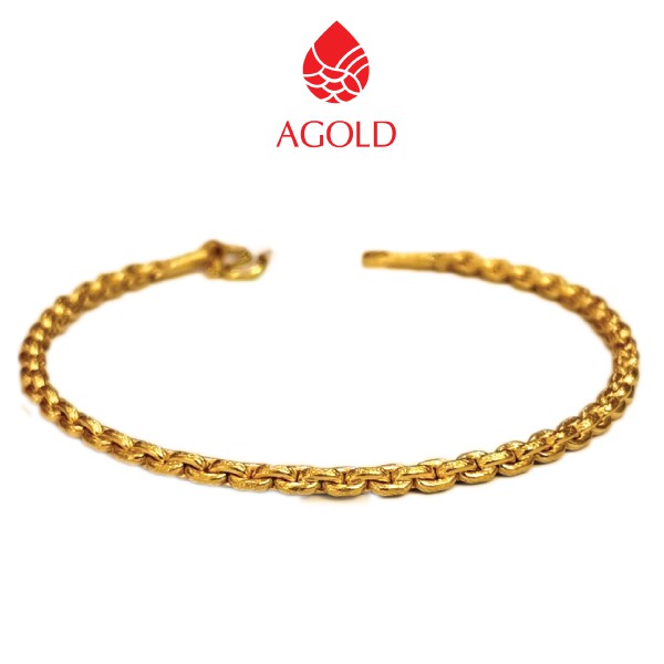 AGOLD สร้อยข้อมือทอง ครึ่งสลึง (1.89 กรัม) ทองคำแท้ 96.5 ลายโซ่คละแบบ ยาว 16.5 ซม.