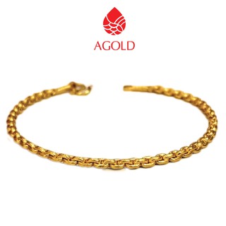 AGOLD สร้อยข้อมือทอง ครึ่งสลึง (1.89 กรัม) ทองคำแท้ 96.5 ลายโซ่คละแบบ ยาว 17 ซม.