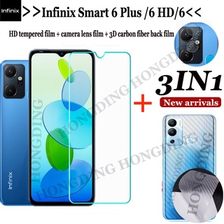 ฟิล์มกระจกนิรภัยกันรอยหน้าจอ ฟิล์มคาร์บอนไฟเบอร์ ฟิล์มเลนส์ สําหรับ Infinix Smart6 Plus Smart 6 HD Smart 6 (3IN1) Smart 6 HD