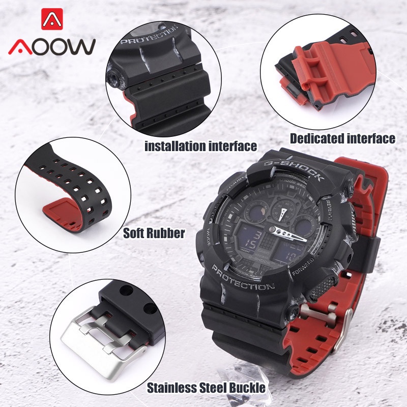 สายนาฬิกาข้อมือเรซิ่น TPU เนื้อแมตต์ กันน้ํา แบบเปลี่ยน สําหรับ Casio G-SHOCK GA-100 110 GD-120 GLS-100