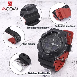 สายนาฬิกาข้อมือเรซิ่น TPU เนื้อแมตต์ กันน้ํา แบบเปลี่ยน สําหรับ Casio G-SHOCK GA-100 110 GD-120 GLS-100