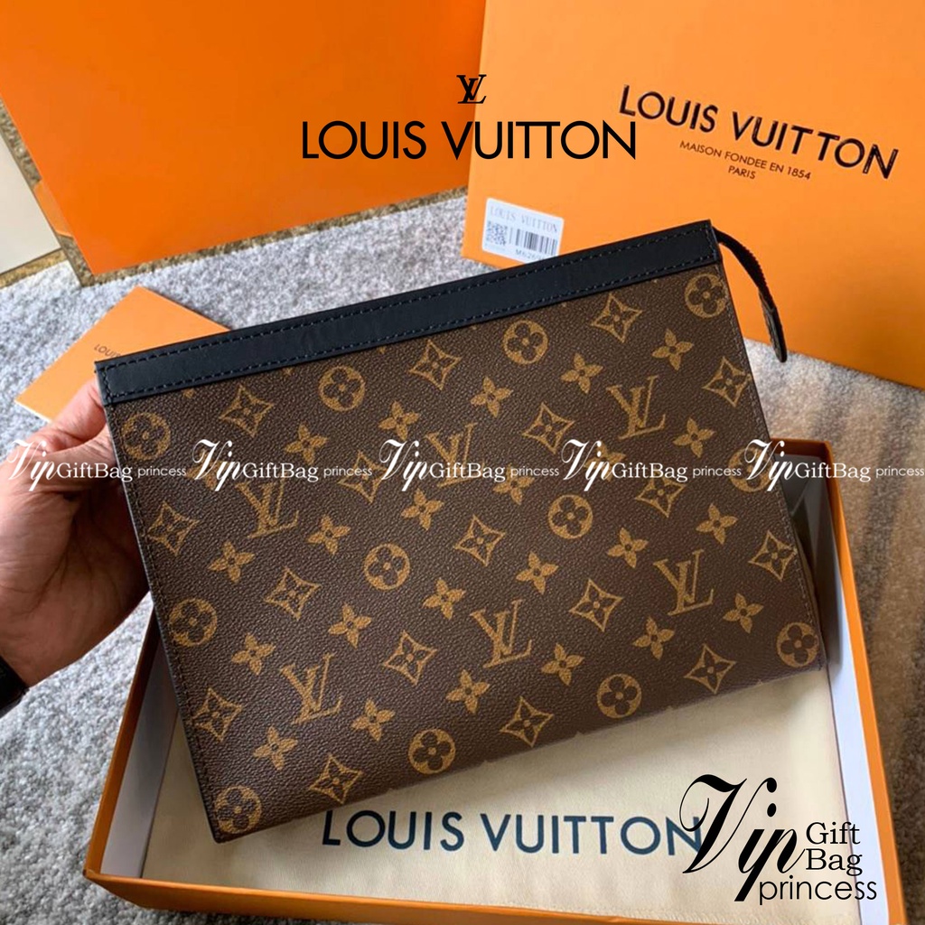 หนังแท้ LOUIS VUITTON POCHETTE VOYAGE MM พร้อมส่งที่ไทย LV CLUTCH รุ่นขายดีตลอดกาล งานหนังแท้เกรดออร