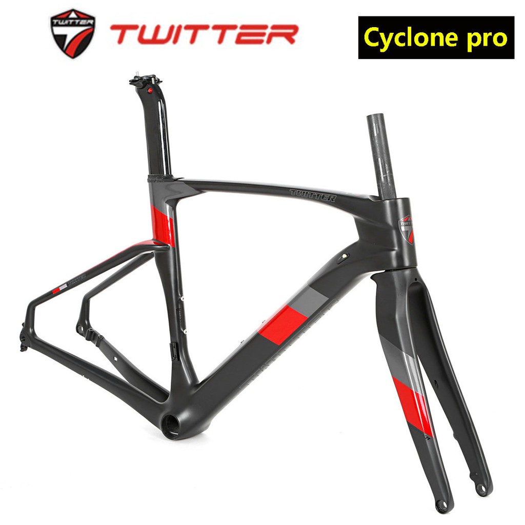 TWITTER Cyclone pro ดิสก์เบรก T900 คาร์บอนไฟเบอร์กรอบถนน Chameleon สีดิสก์เบรก 700C ผ่านเพลา 12*142 