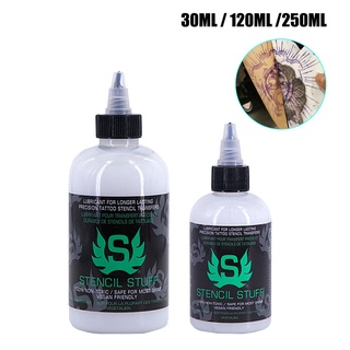 30/120/250 มล. Spirit Professional Tattoo Stencil เมจิกเจล เครื่องถ่ายเอกสารความร้อนสักถ่ายโอนสารละลายครีมสักหมึกชุด