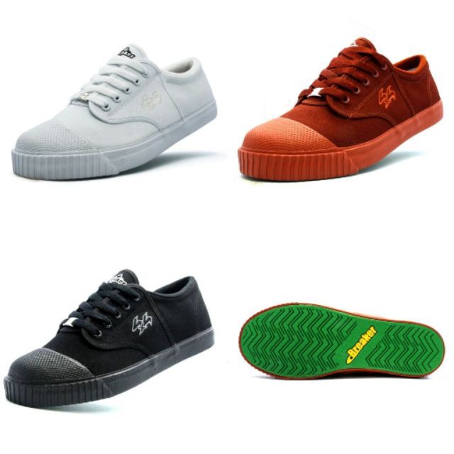 รองเท้าผ้าใบนักเรียนชาย ดำ ขาว น้ำตาล BREAKER เบรคเกอร์ 4x4 SIZE 39-47