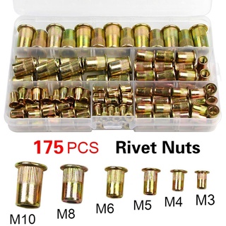 175 ชิ้น M3-M10 อุปกรณ์หมุดเกลียวคาร์บอนสําหรับงานถั่วเหล็ก