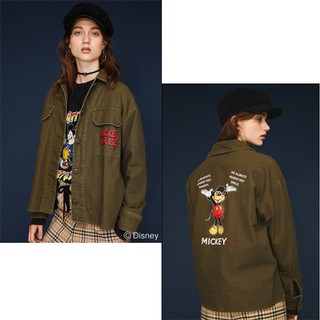 C005🖤พร้อมส่ง​แจ็คเก็ตเชิ้ตมิกกี้​ ป้ายDisney​ Japanese shirt jacket​ เสื้อคลุมมิกกี้