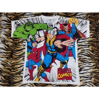 เสื้อ MARVEL COMICS BOOTLEG OVERPRINT CARTOON MOVIE เสื้อการ์ตูน เสื้อทัวร์ เสื้อลายหนัง มาร์เวล