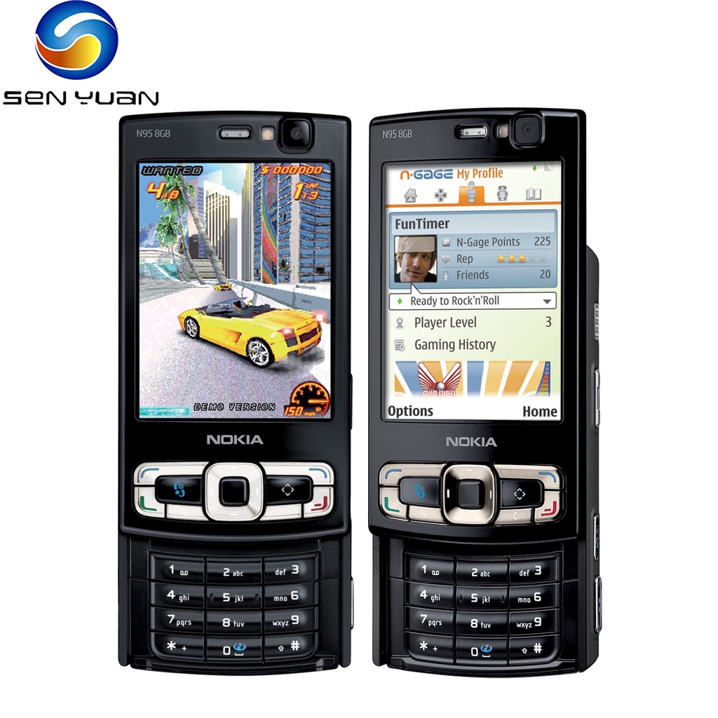 Nokia N95 8GB Storage 3G โทรศัพท์มือถือ 2.8 5MP ปลดล็อคโทรศัพท์มือถือ Nokia N95 Symbian OS