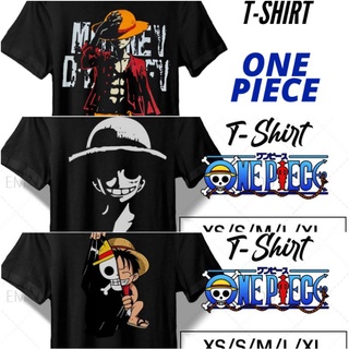 เสื้อยืด พิมพ์ลายการ์ตูนอนิเมะ One Piece Murah Viral Luffy Lelaki สีดํา สไตล์ฮิปฮอป แฟชั่นคู่รัก สําหรับผู้ชาย และผู้หญิง