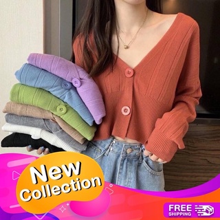 [สินค้าพร้อมส่ง] เสื้อคลุมไหมพรม กระดุมหน้าแกะได้