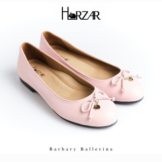 ส่งฟรี!! Horzar รองเท้าหนังแกะ ส้นแบน ทรงบัลเล่ต์ รุ่น Barbary Ballerina สี Rose Quartz