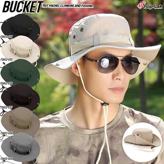 หมวก BUCKET เดินป่าคาดเชือก เดินป่าคาดเชือก ตกเเต่งด้วยกระดุม มี 6 สี รุ่น F5Ah32-0154 แบรนด์ iDenGo