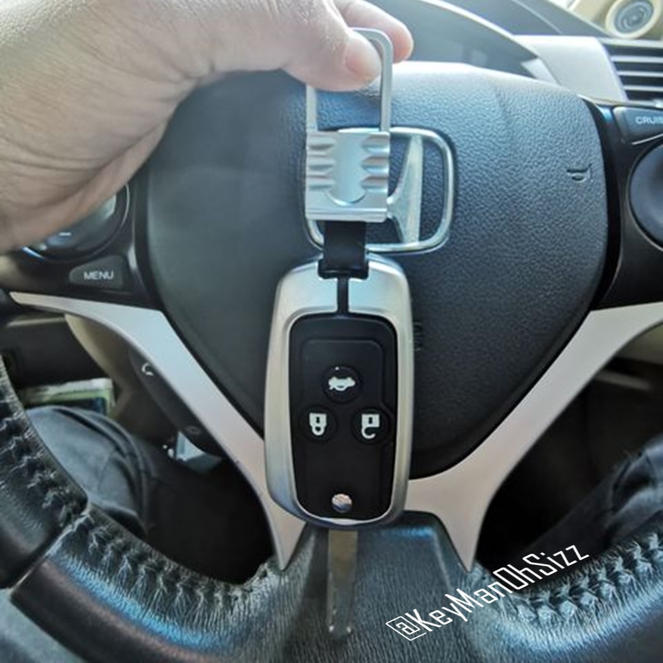 เคสโลหะกุญแจพับข้าง รถ Honda Civic FB Hard Case กุญแจพับ ปุ่มเรืองแสง Alloy Silicone Key Cover Accord G8 , Civic FB