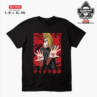 เสื้อยืดผ้าฝ้ายพิมพ์ลายแฟชั่น เสื้อยืด ลายการ์ตูนอนิเมะนารูโตะ DEIDARA AKATSUKI