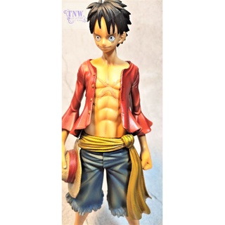 [ มือสอง งานแท้ ญี่ปุ่น ] Monkey D Luffy มังกี้ ดี ลูฟี่ ขนาด 10" ไม่มีฐาน ยืนจับหมวก วันพีช Pirate Onepiece (ของแท้)