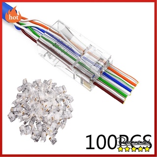 Rj45 ปลั๊กโมดูลาร์เครือข่าย 8P8C CAT5e สายเคเบิ้ลเชื่อมต่อ 100 ชิ้น