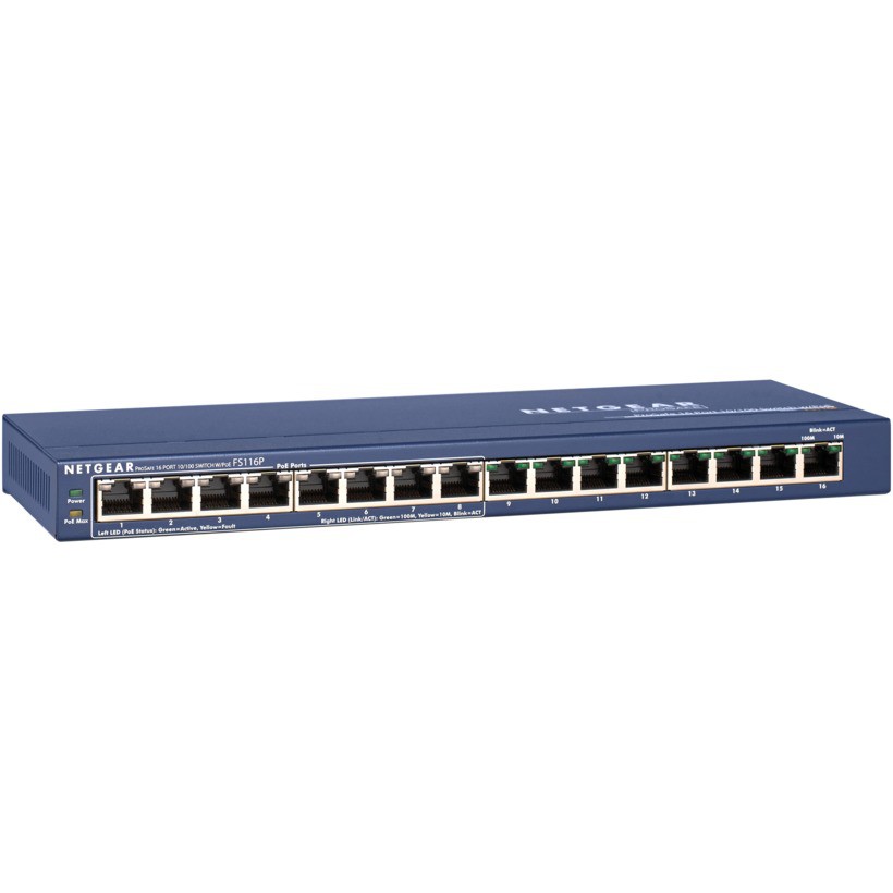 Netgear ProSafe 16-port 10/100 Switch พร้อม PoE 8-port (มือสอง)