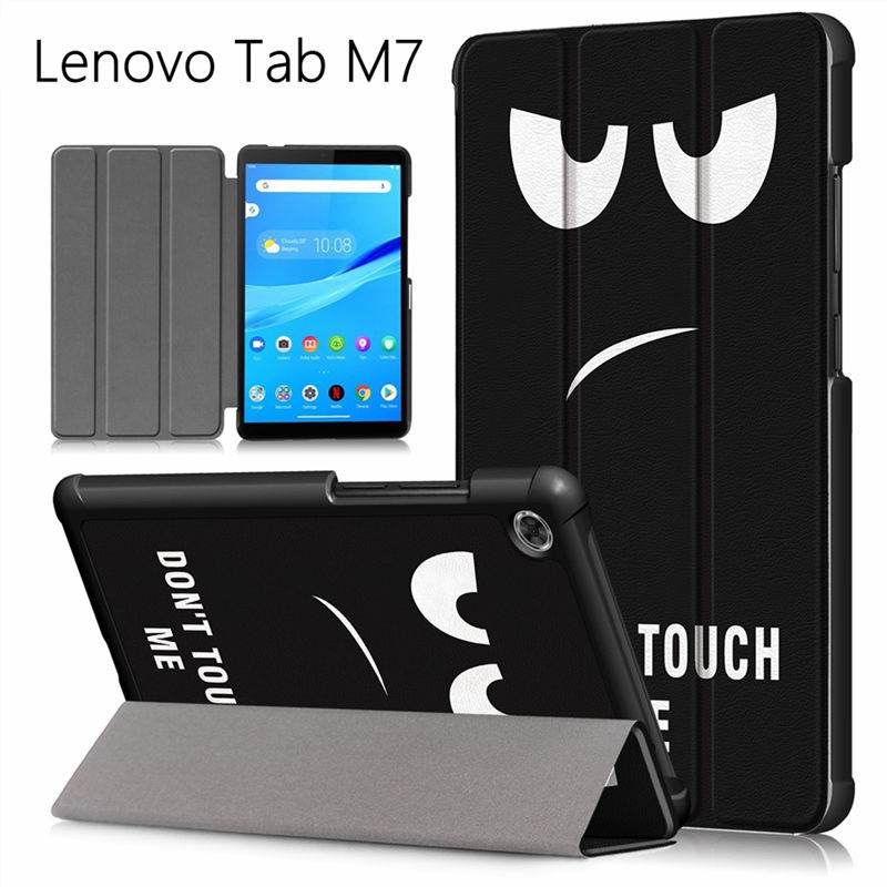 เคสแท็บเล็ต สําหรับ Lenovo Tab M7 3rd Gen TB-7306F M7 2nd Gen TB-7305X/I/F สีวาดพลิกซองหนังบางเฉียบก