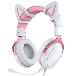 Onikuma Gaming Headset X10 RGB 3.5mm Special Edition White/Pink. ONIKUMA X10 เพลงหูฟังสเตอริโอSurround Soundชุดหูฟังไมโค