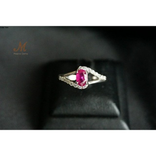 Meena Gems แหวนพลออยทับทิมแท้ ตัวเรือนเงินแท้ จัดส่งฟรี พร้อมกล่อง