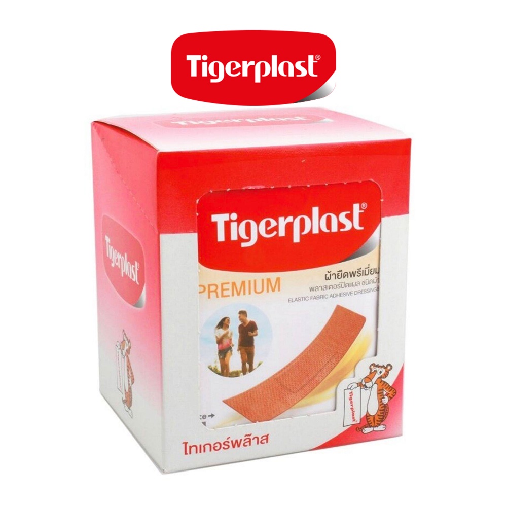 ไทเกอร์พล๊าส ผ้ายืดพรีเมี่ยม พลาสเตอร์ปิดแผล ชนิดผ้า Tigerplast Premium 10x10's