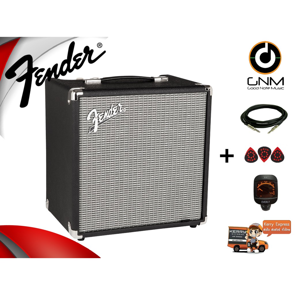 Fender® แอมป์กีตาร์เบส / แอมป์เบส 25 วัตต์ รุ่น RUMBLE 25 (Bass Amp) ฟรี สายแจ๊ค + ปิ๊ค + tuner