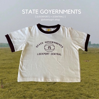 Shawtygirl-เสื้อครอป  ลาย STATE GOVERNMENTS พร้อมส่ง