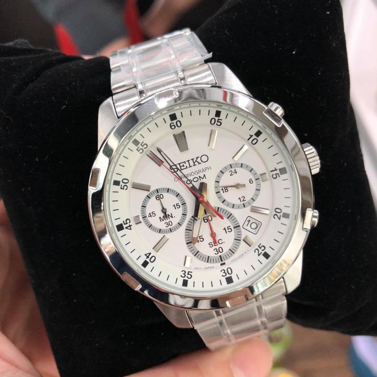 นาฬิกา Seiko Quartz Chronograph รุ่น SKS601P1 นาฬิกาผู้ชาย สายแสตนเลส หน้าปัดสีขาว สวยหรู ของแท้ 100% รับประกันศูนย์