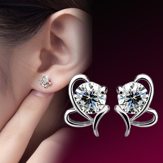 เงิน 925 Butterfly Earrings ต่างหู หญิง Fashion for Dress WE5R