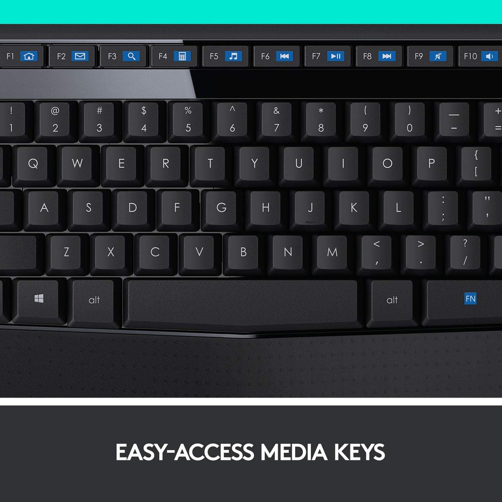 Logitech MK345 Wireless Combo Mouse and Keyboard (เมาส์ คีย์บอร์ดไร้สาย พร้อมปุ่มลัดและที่วางพักมือ) คีย์แคป ไทย/อังกฤษ