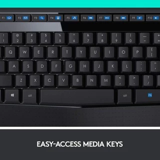 Logitech MK345 Wireless Combo Mouse and Keyboard (เมาส์ คีย์บอร์ดไร้สาย พร้อมปุ่มลัดและที่วางพักมือ) คีย์แคป ไทย/อังกฤษ