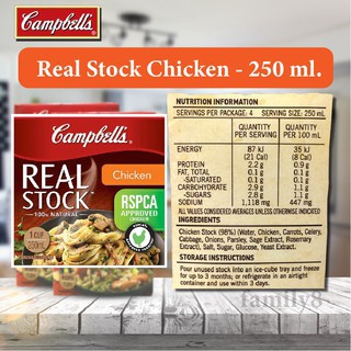 Campbells Real Stock Chicken 250 ml. 😃 ซุปข้นรสเนื้อไก่ น้ำสต๊อคไก่ จากออสเตรเลีย 😊 250 มล. พร้อมส่ง!! 😊