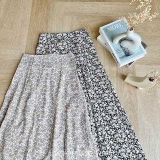 FLORAL SKIRT 03 กระโปรงผ้าชีฟองพิมพ์ลาย งานผ้าพริ้วนุ่ม