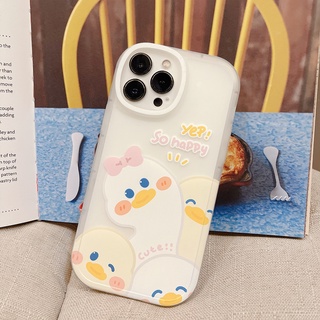 เคสโทรศัพท์มือถือ TPU ใส ลายการ์ตูนเป็ดน่ารัก สําหรับ iPhone 11 7Plus 8Plus Xr XS Max 13 12 Pro Max iPhone13Pro 11 XSMAX 8p X 12