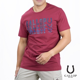 GALLOP : เสื้อยืดคอกลมพิมพ์ลาย BASIC -T-SHIRT (Round-necked) GT9064 ราคา 590.-