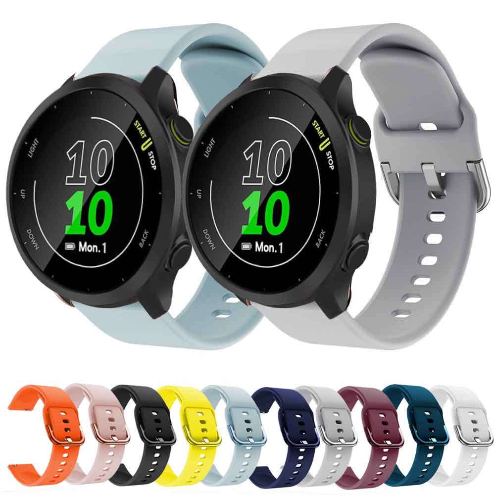 สายนาฬิกาข้อมือซิลิโคน สําหรับ Garmin Forerunner 158 55 245 245M 645 Venu 2 Plus Vivoactive 3 Venu SQ Smart Watch Band
