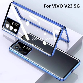 ใหม่ เคสโทรศัพท์โลหะ แบบกระจก สองด้าน ป้องกันเลนส์ สําหรับ VIVO V25 Pro V23 E 5G V23e V25Pro