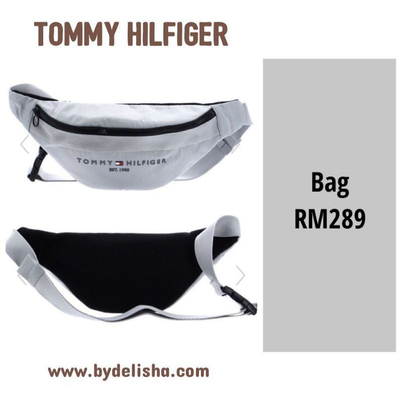 Tommy Hilfiger กระเป๋าสะพายข้างผู้ชาย สีเทา Tommy Est. 1985