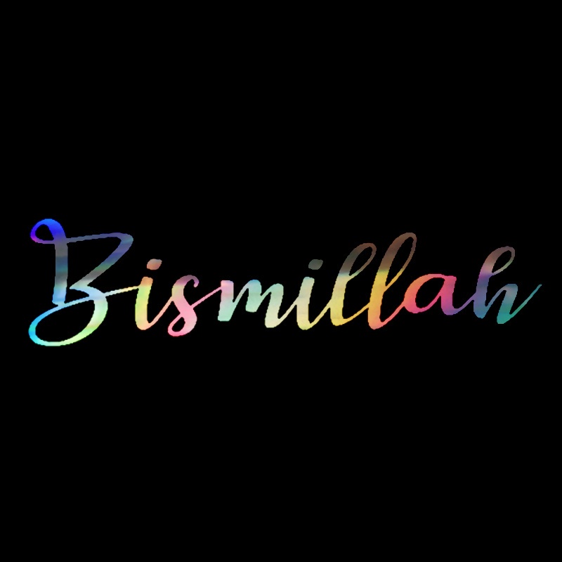 น่ารักอาหรับอิสลามมุสลิม Bismillah ศิลปะกันน้ําประดิษฐ์ตัวอักษรสติกเกอร์กระจกด้านหลังรถสติกเกอร์ชิ้นส่วนรถจักรยานยนต์ไวนิล Decals บ้าน Decoraton สติกเกอร์กันชน Decals ประตูร่างกาย