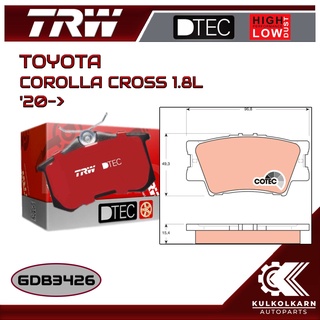 ผ้าเบรคหลัง TRW สำหรับ COROLLA CROSS 1.8L 20-&gt; (GDB3426)