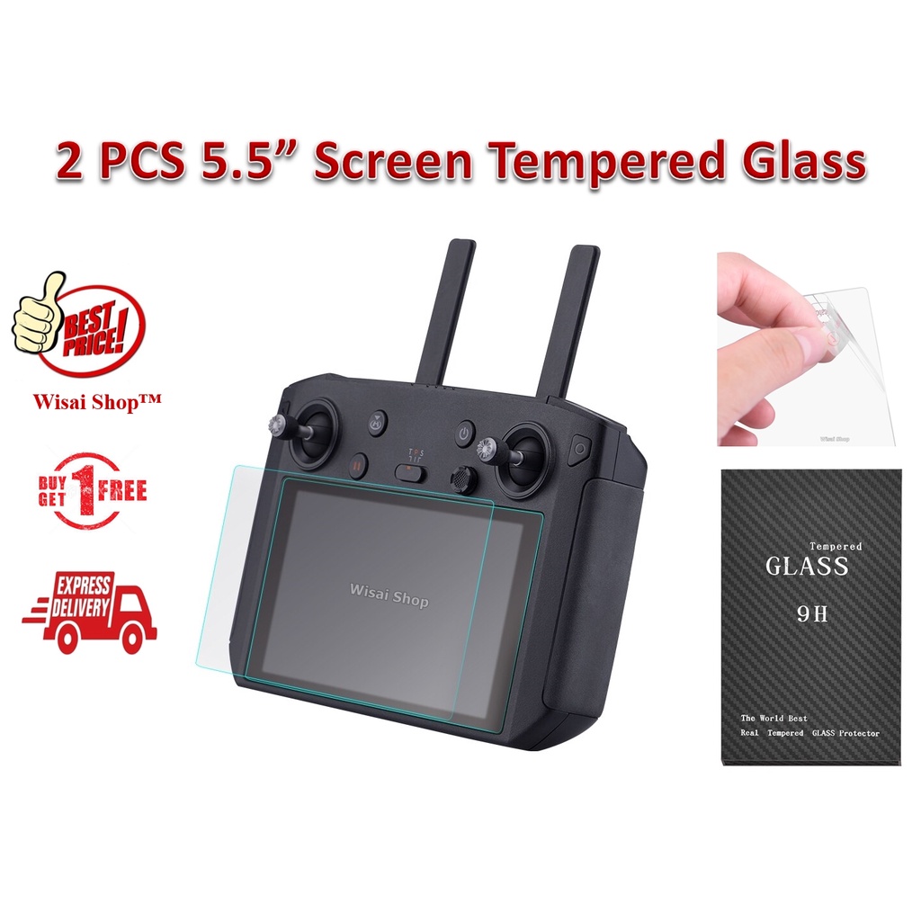 2 ชิ้น ฟิล์มกระจกกันรอย Screen Protective Film Tempered Glass สำหรับรีโมท Smart Controller MAVIC 2, MAVIC AIR 2 & AIR 2S