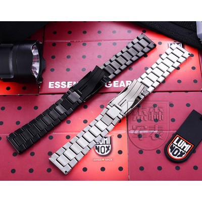 Luminox สายนาฬิกาข้อมือเหล็ก 22 23 24 มม. สีกรมท่า สําหรับผู้ชาย