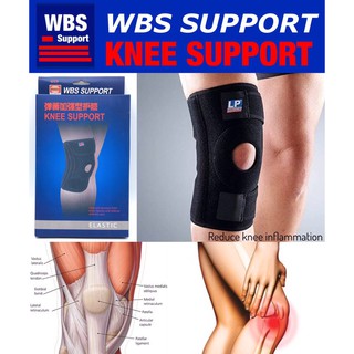 แผ่นรองเข่า 733 LP สีดำพร้อมแผ่นป้องกันการบีบอัดนีโอพรีน LP 733 Knee Support Black with stays Neoprene compression brace