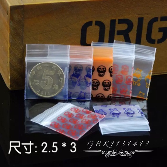 ถุงซิปล็อคพลาสติก 2.5ซม. X 3ซม