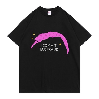 [S-5XL]เสื้อยืด ผ้าฝ้าย พิมพ์ลาย I Commit Tax Fraud แฟชั่นฤดูร้อน สําหรับผู้ชาย และผู้หญิง