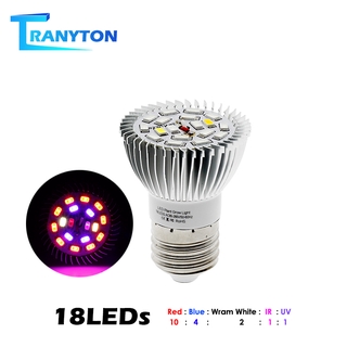 LED เติบโตไฟเต็มสเปกตรัม18Leds E27 LED เติบโตหลอดไฟสำหรับในร่มไฮโดรโปนิดอกไม้พืช LED โคมไฟเจริญเติบโต