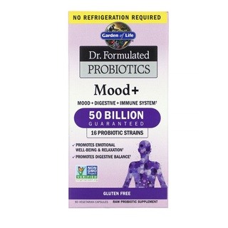 Garden of Life, Dr. Formulated Probiotics, Mood+ 60 Vegetarian Capsules