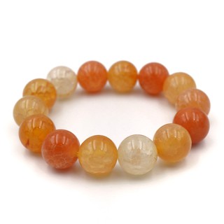 CRACKED AGATE หินเกล็ดมังกร สีส้ม ขนาด 12 มม. สร้อยข้อมือหินแท้ by siamonlineshop