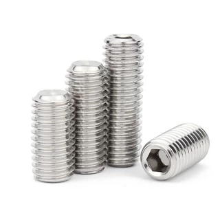 สกรู ตัวหนอน หกเหลี่ยม ปลายตัด สแตนเลส 304 เกลียวมิล หยาบ M6 / Hex Socket Set Screw w/ Cup Point M6